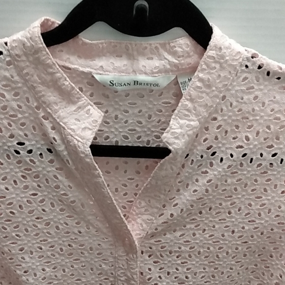 Susan Bristol eyelet button down shirt medium - Picture 2 of 8